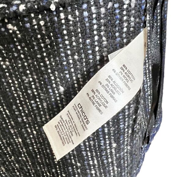 NWT Chicos Women's Franklin Fringe Cardigan Blue Gray Black‎ Size 0 (S/4) - Picture 7 of 8